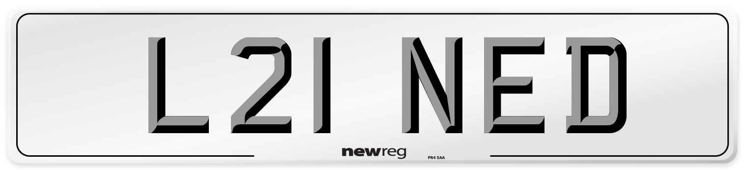 L21 NED Number Plate from New Reg